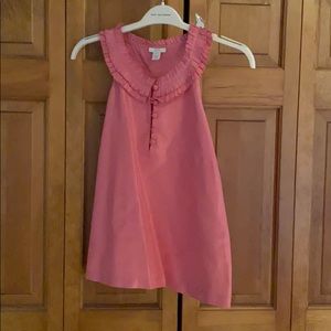 Cute jCrew top! Pink with ruffle neck